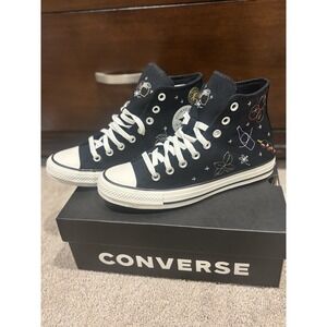 NIB Converse Chuck Taylor Embroidered Market Essentials Floral Black Women's 8.5